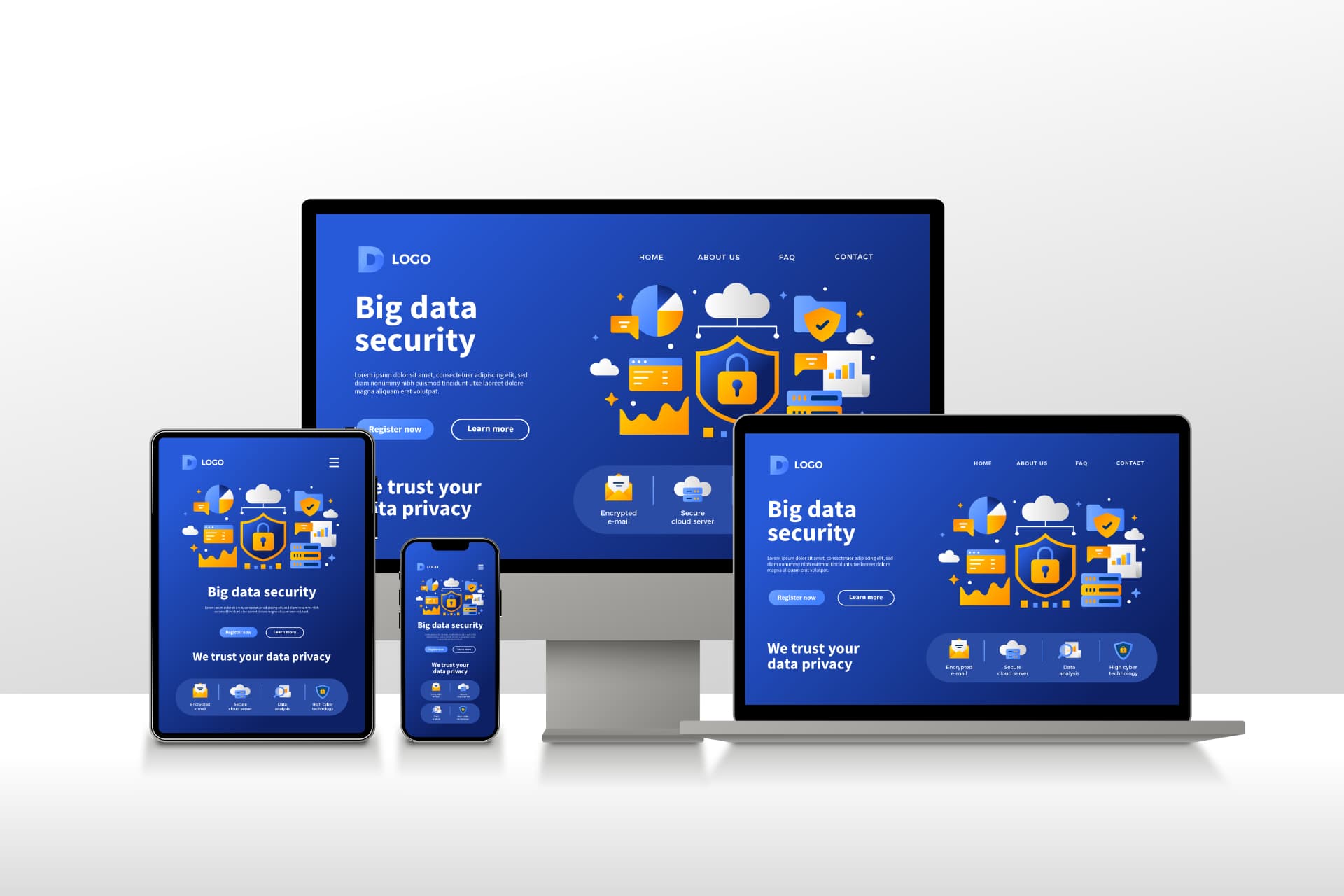 Premium responsive web design showcasing speed and local SEO.