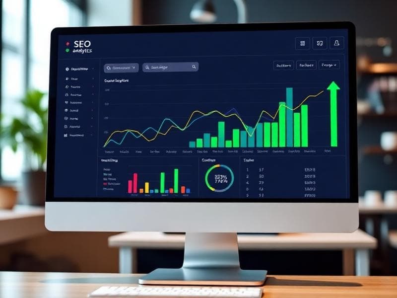 SEO growth chart showing increased local traffic.