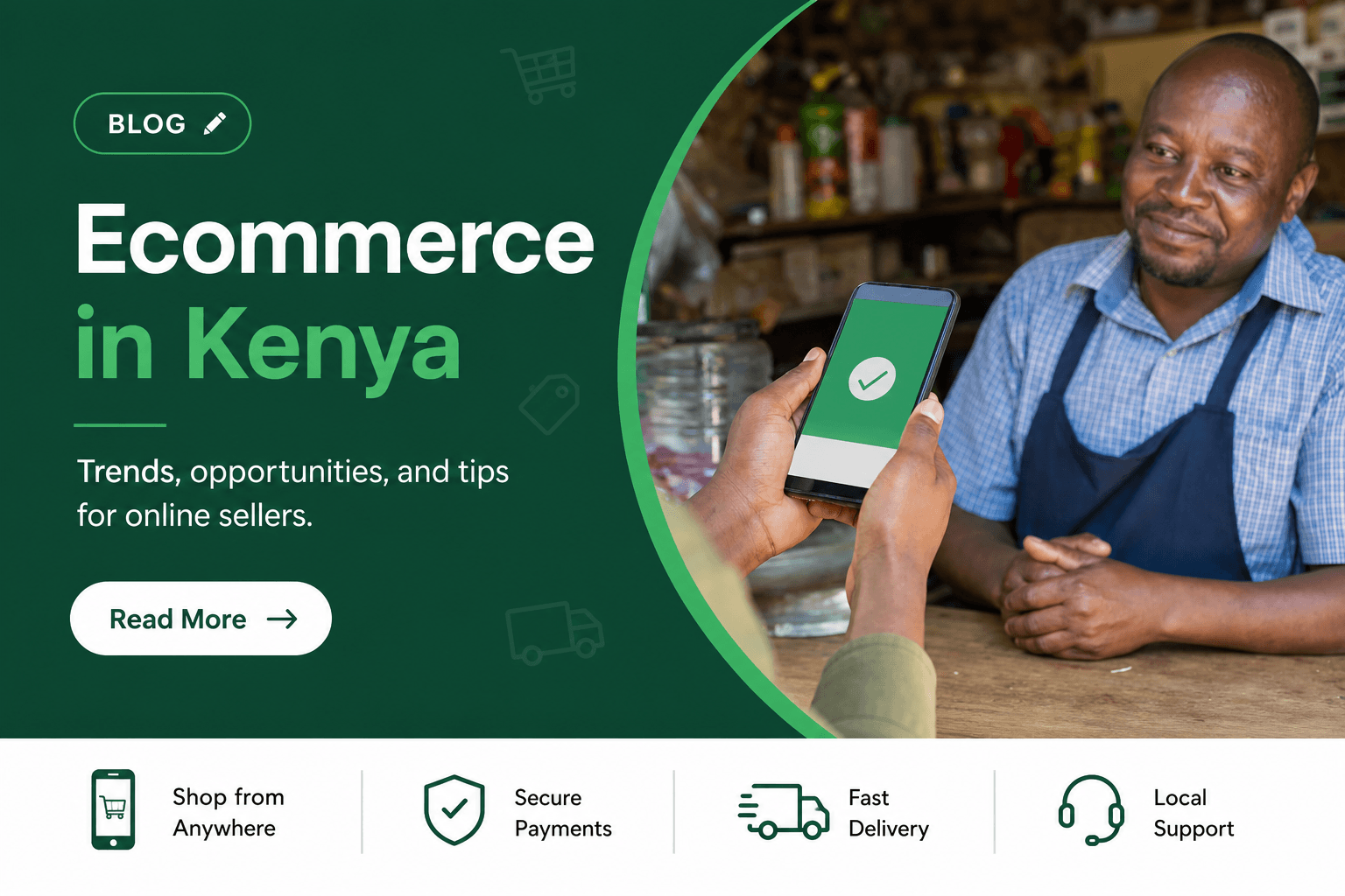 Ecommerce Website in Kenya: M-Pesa, WooCommerce & Costs (2026) — web design blog Kenya article by KevCodePulse